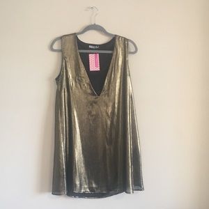 Audrey 3+1 Gold/Black Tunic Dress